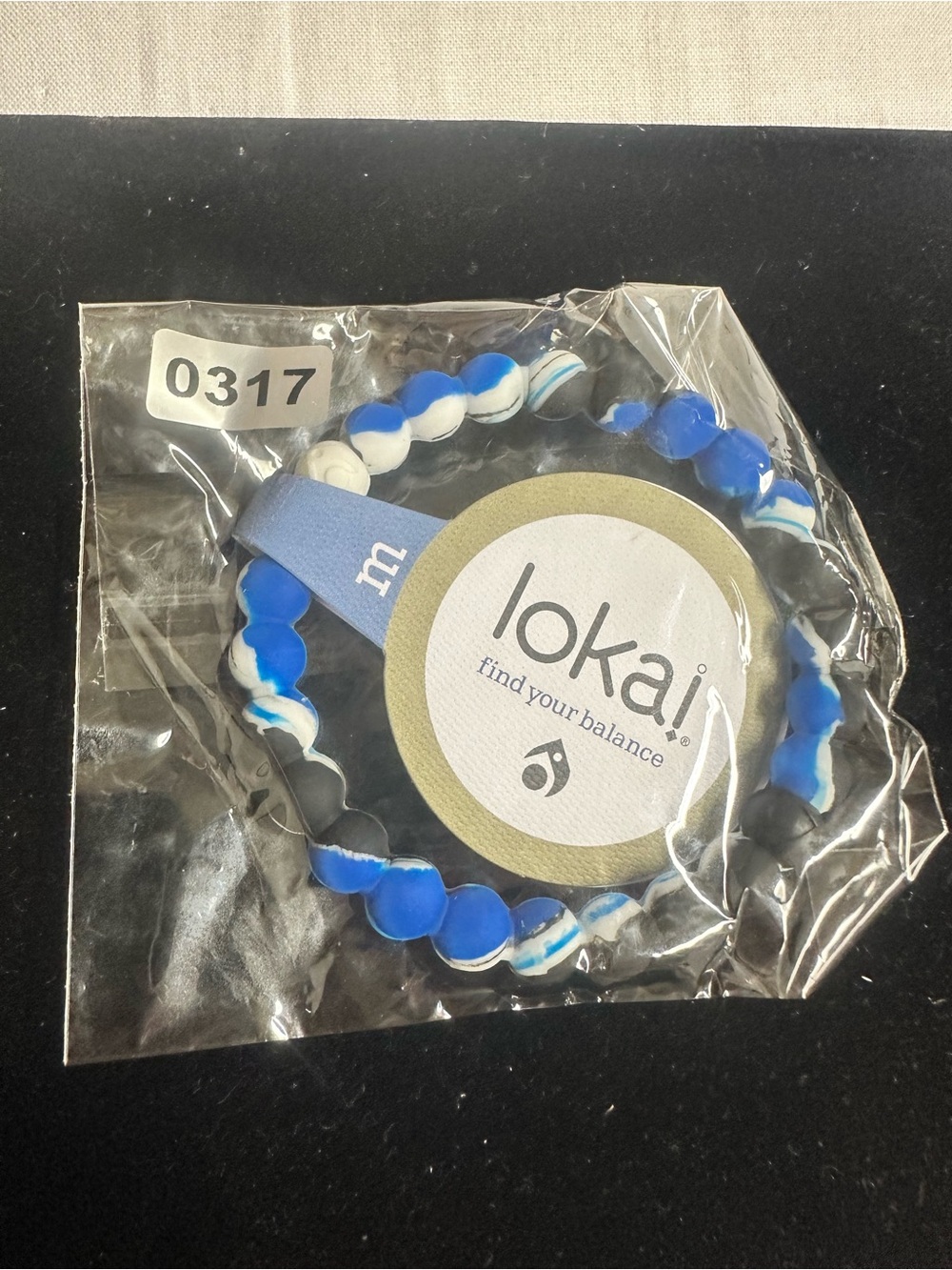 Lokai Kids Blue, White & Black Marble Balance Bracelet